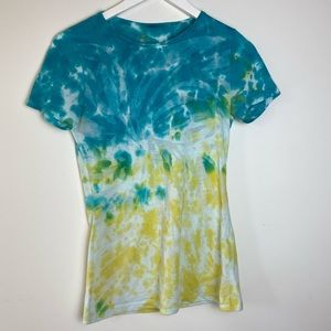 Pure Karma blue and yellow tie dye shirt